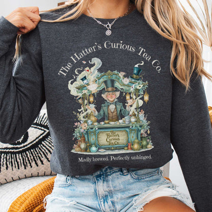 Sweatshirt Dark Heather / S The Hatters Curious Tea Co Sweatshirt The Mystic Eden