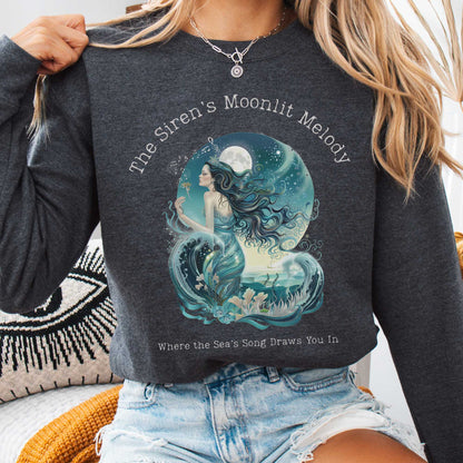 Sweatshirt Dark Heather / S The Siren’s Moonlit Melody Mythology Sweatshirt The Mystic Eden