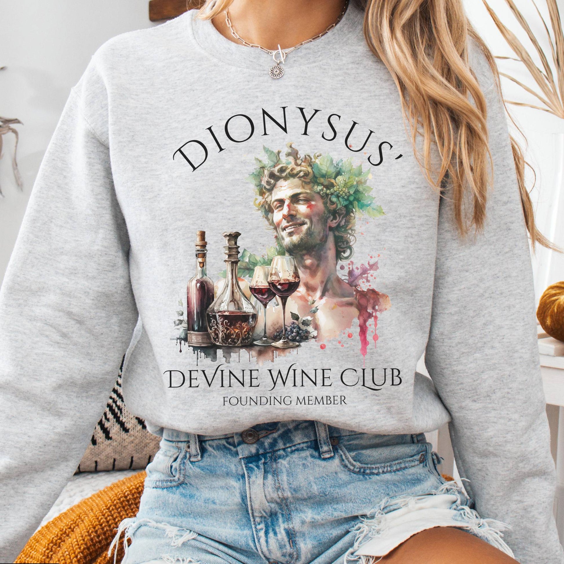 Sweatshirt Dionysus' Divine Wine Club Mythology Sweatshirt The Mystic Eden