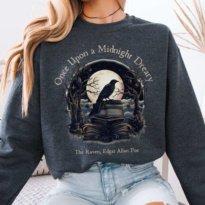 Sweatshirt Edgar Allan Poe Sweatshirt - Once upon a midnight dreary The Mystic Eden