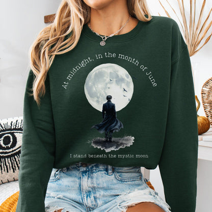 Sweatshirt Forest Green / S Beneath the Mystic Moon Edgar Allan Poe Sweatshirt The Mystic Eden
