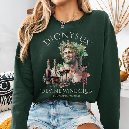 Sweatshirt Forest Green / S Dionysus' Divine Wine Club Mythology Sweatshirt The Mystic Eden