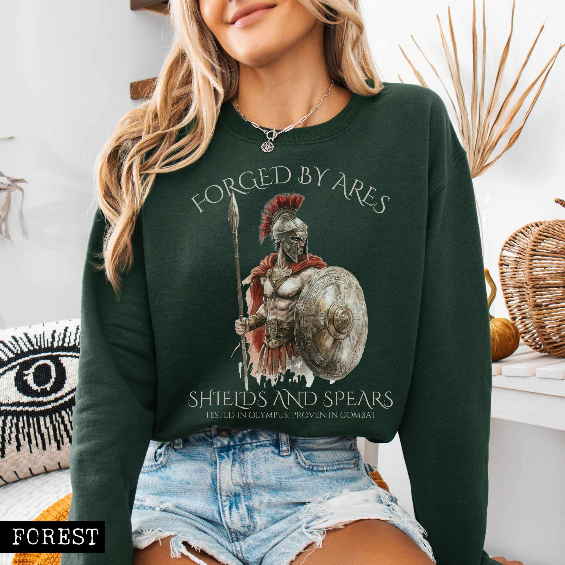Sweatshirt Forged by Ares Shields and Spears Sweatshirt The Mystic Eden