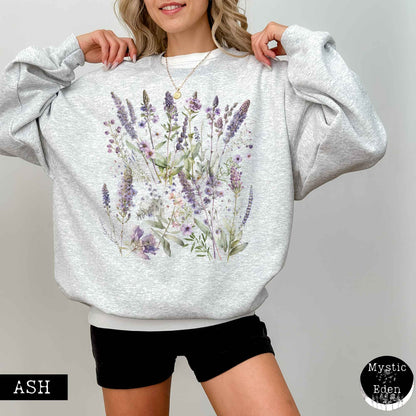 Sweatshirt Lavender Spring Cottagecore Sweatshirt The Mystic Eden