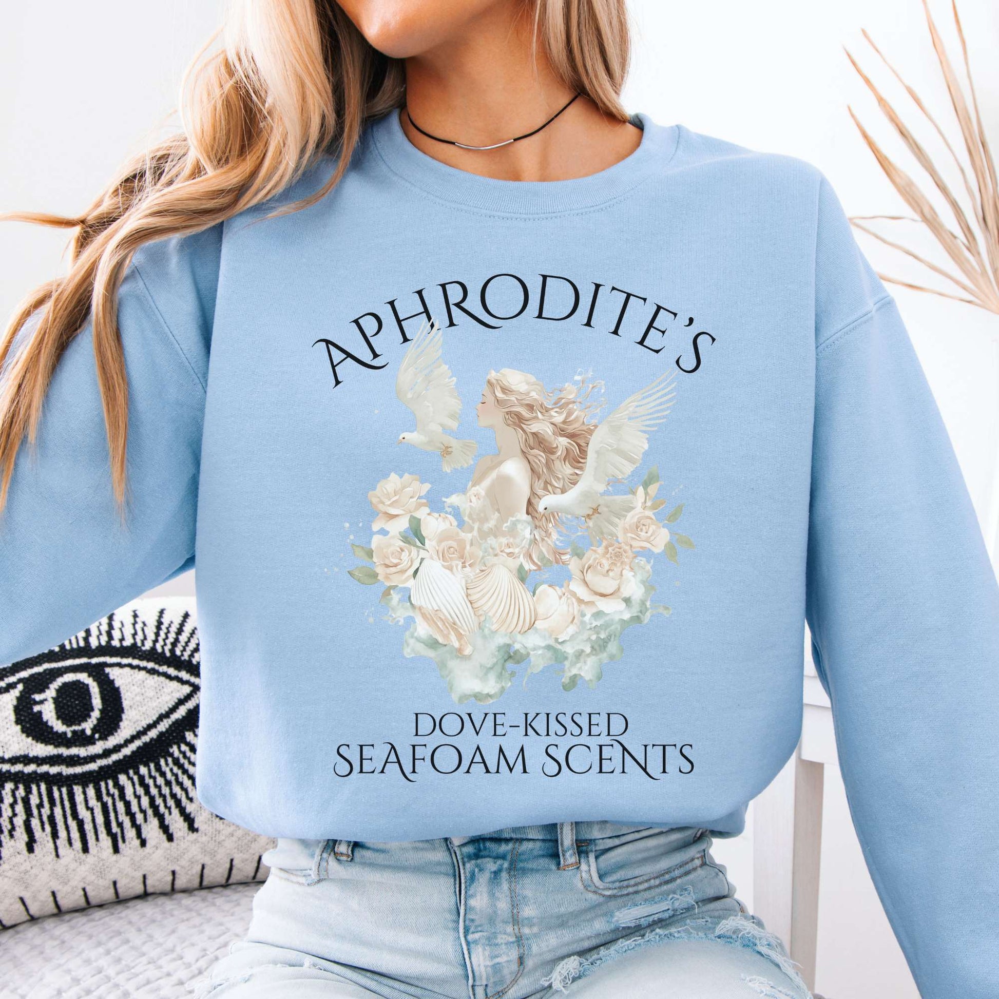 Sweatshirt Light Blue / S Aphrodite's Seafoam Scents Sweatshirt The Mystic Eden