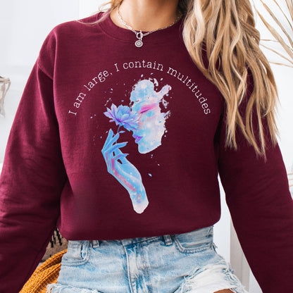 Sweatshirt Maroon / S I Contain Multitudes Walt Whitman Sweatshirt The Mystic Eden
