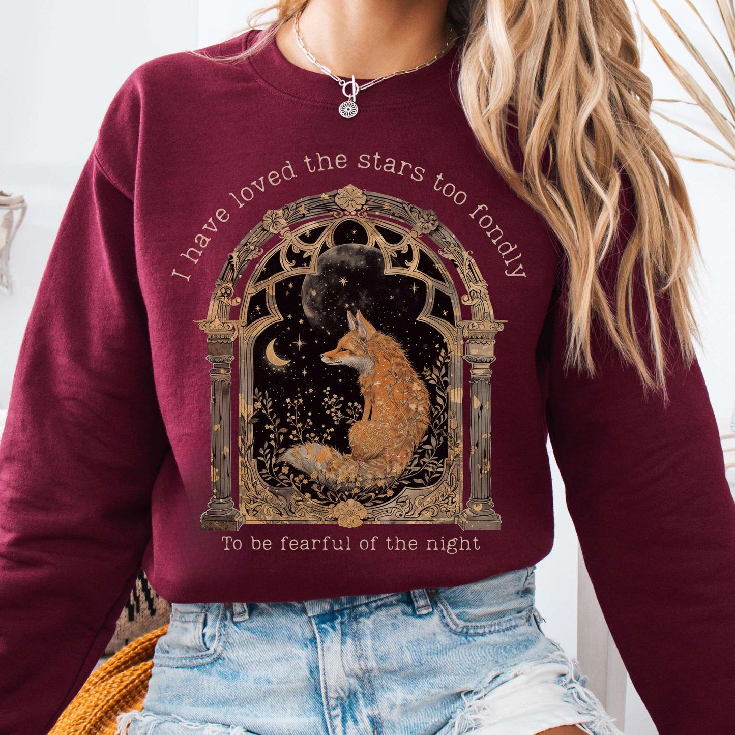 Sweatshirt Maroon / S I Have Loved the Stars Too Fondly Sarah Williams Sweatshirt The Mystic Eden