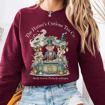 Sweatshirt Maroon / S The Hatters Curious Tea Co Sweatshirt The Mystic Eden
