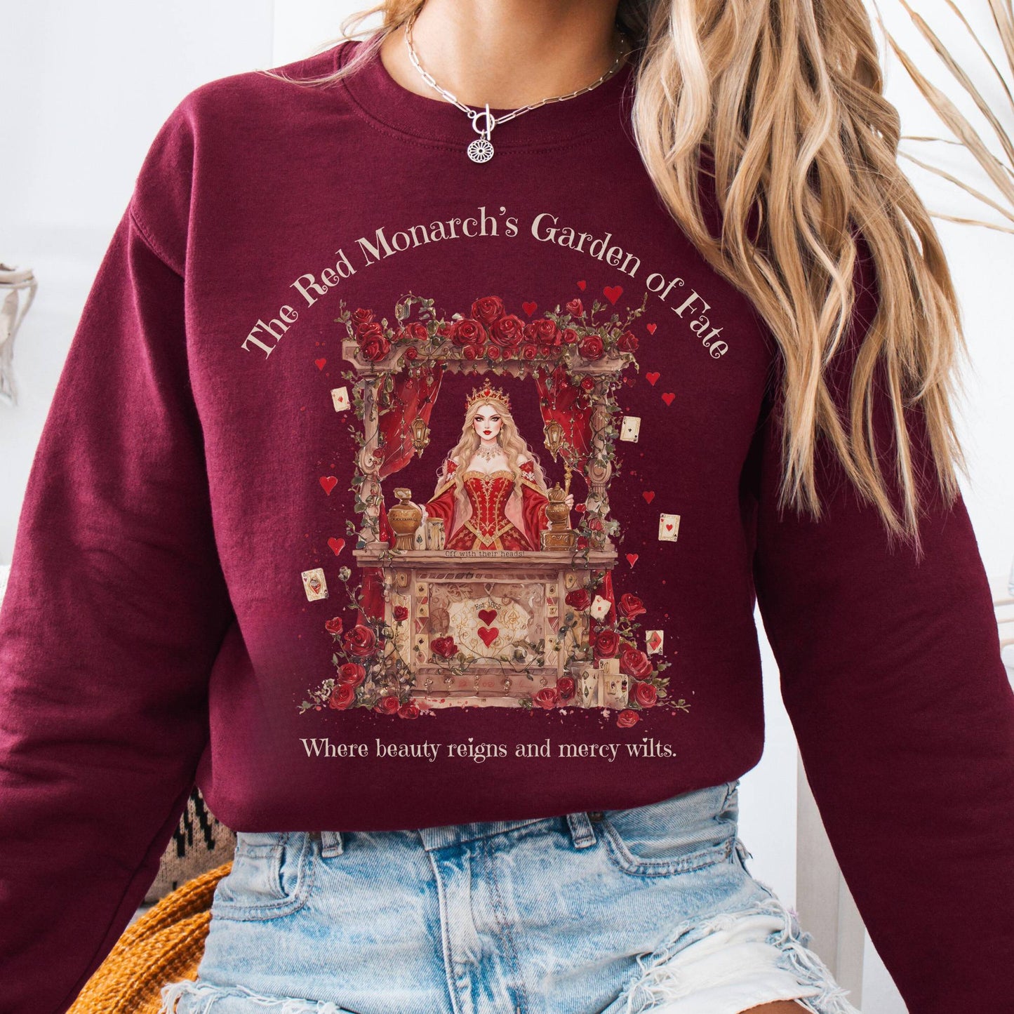 Sweatshirt Maroon / S The Red Monarchs Garden of Fate Sweatshirt The Mystic Eden