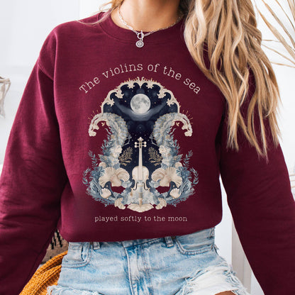 Sweatshirt Maroon / S The Violins of the Sea Played Softly to the Moon Sweatshirt The Mystic Eden