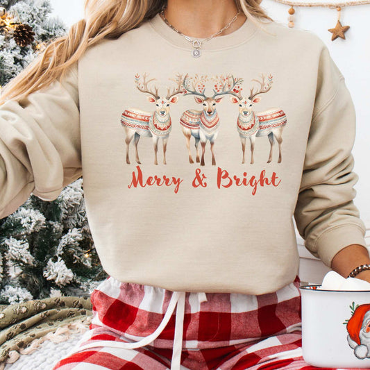 Sweatshirt Merry and Bright Christmas Sweatshirt The Mystic Eden