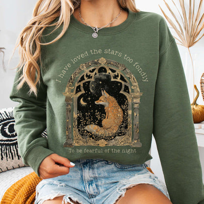 Sweatshirt Military Green / S I Have Loved the Stars Too Fondly Sarah Williams Sweatshirt The Mystic Eden