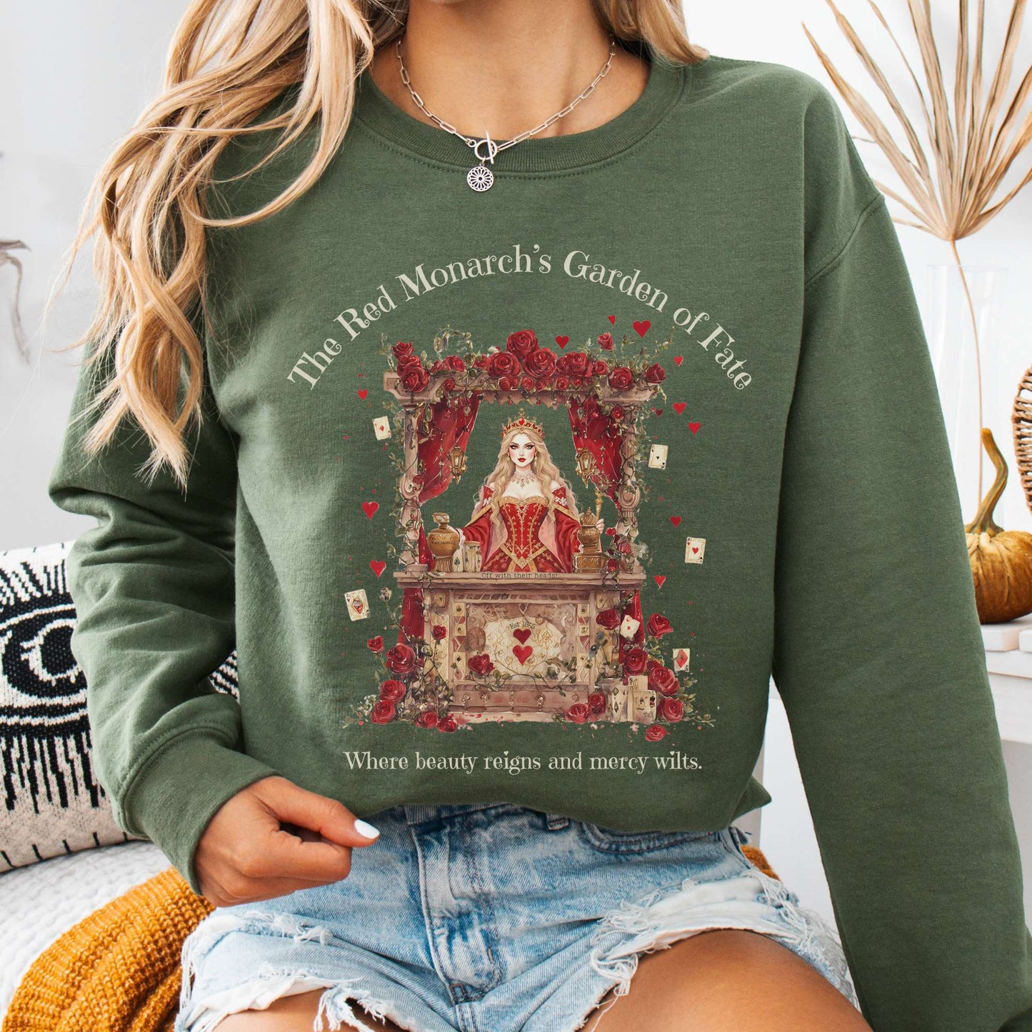 Sweatshirt Military Green / S The Red Monarchs Garden of Fate Sweatshirt The Mystic Eden