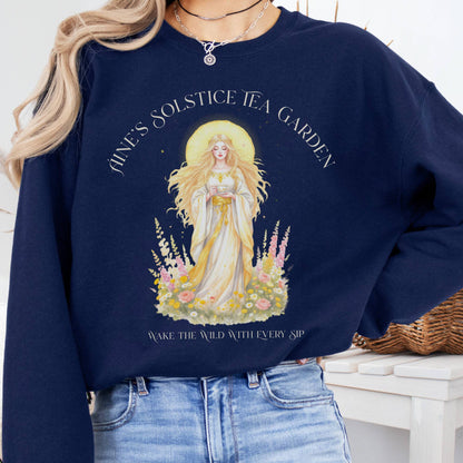 Sweatshirt Navy / S Áine’s Solstice Tea Garden Celtic Goddess Sweatshirt The Mystic Eden