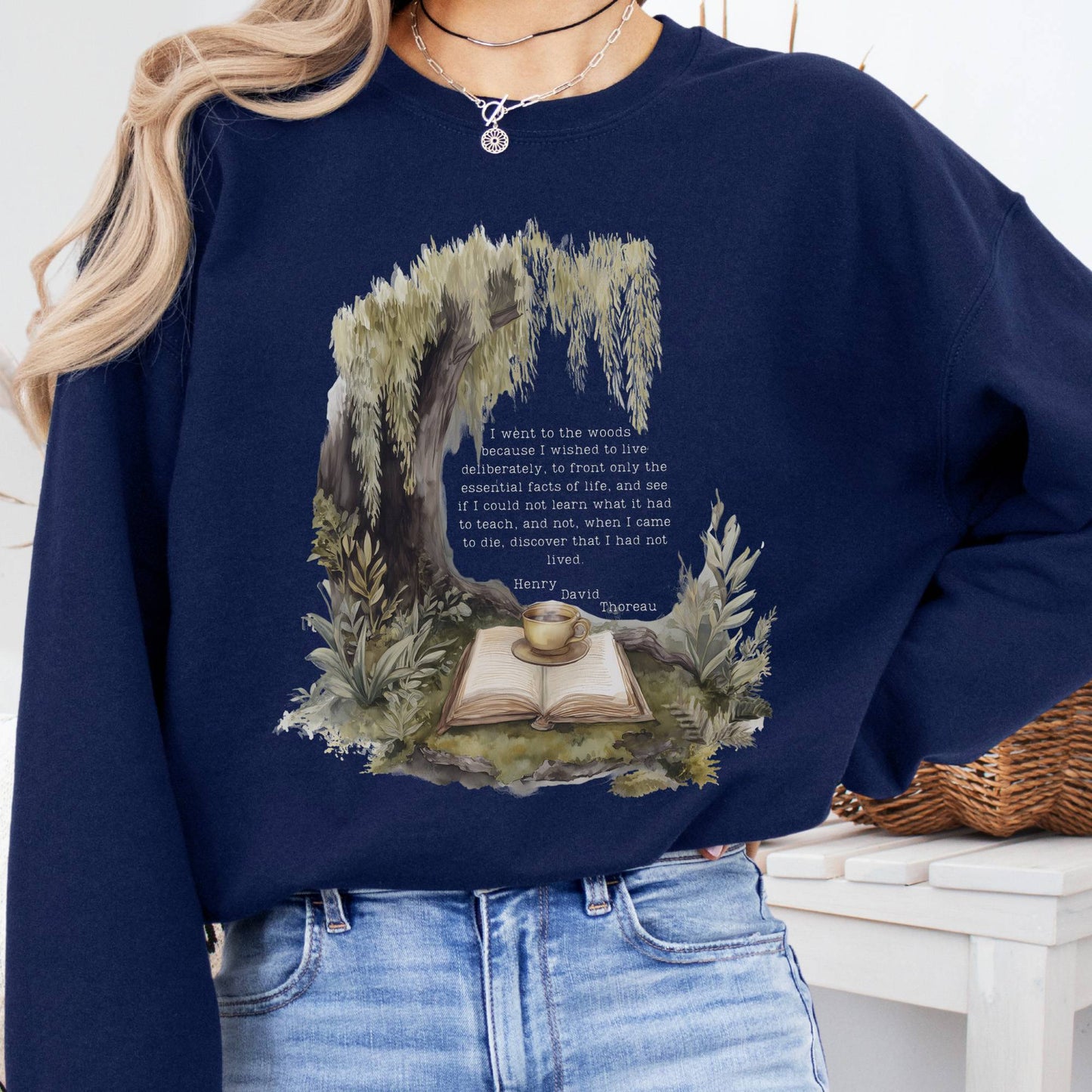 Sweatshirt Navy / S I Went to the Woods Henry David Thoreau Sweatshirt The Mystic Eden