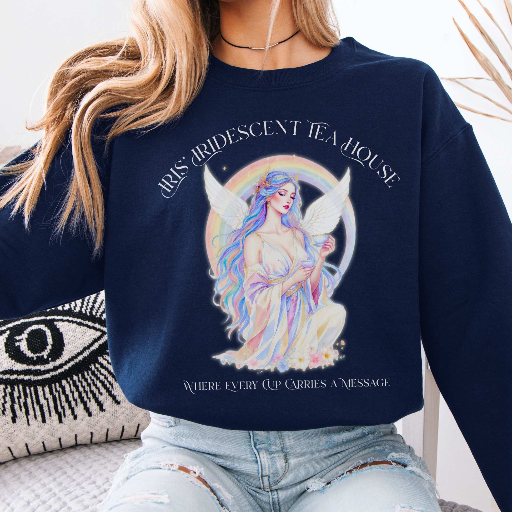 Sweatshirt Navy / S Iris’ Iridescent Tea House Mythology Sweatshirt The Mystic Eden