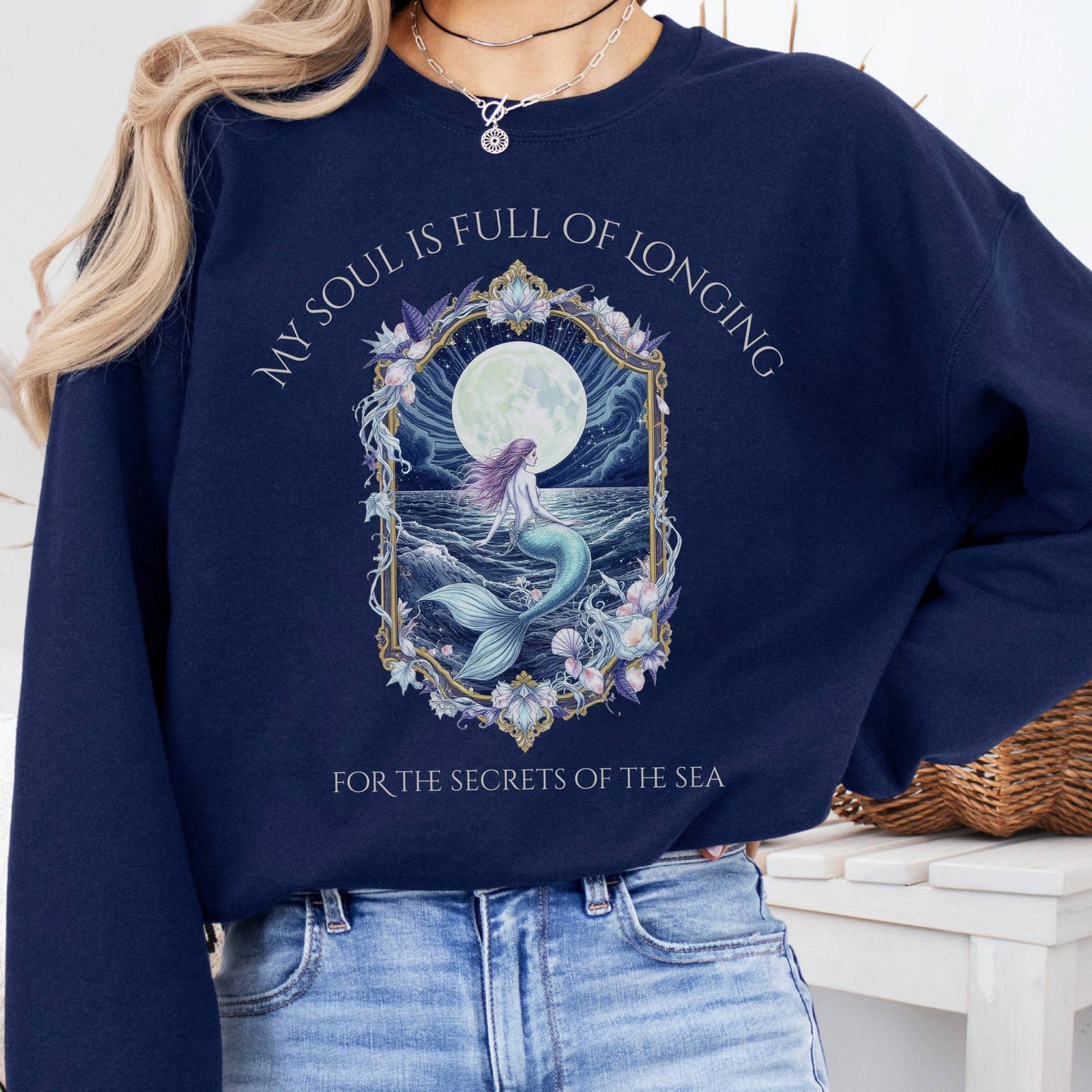 Sweatshirt Navy / S My Soul Is Full of Longing Poetry Sweatshirt The Mystic Eden