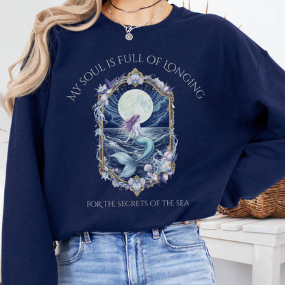 Sweatshirt Navy / S My Soul Is Full of Longing Poetry Sweatshirt The Mystic Eden