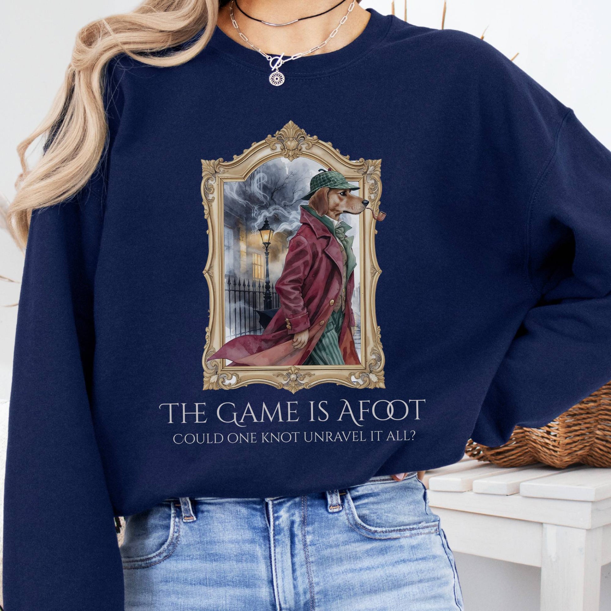 Sweatshirt Navy / S The Game Is Afoot Sherlock Holmes Sweatshirt The Mystic Eden