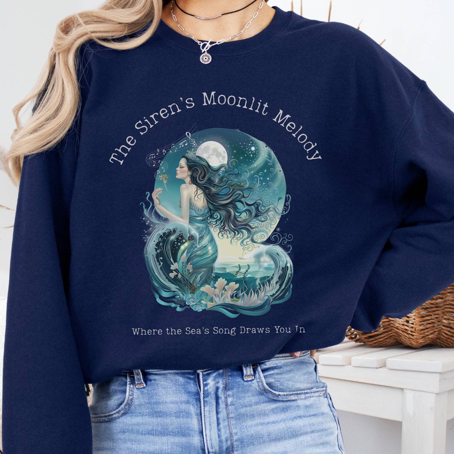 Sweatshirt Navy / S The Siren’s Moonlit Melody Mythology Sweatshirt The Mystic Eden