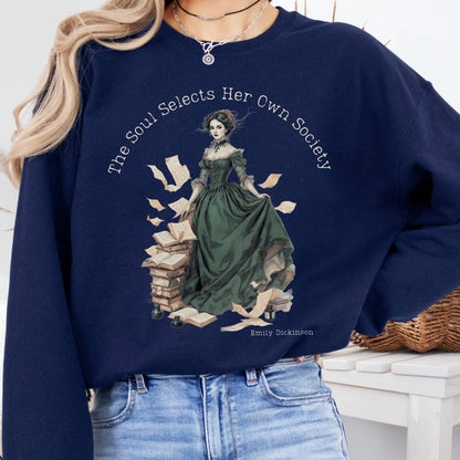 Sweatshirt Navy / S The Soul Selects Her Own Society Emily Dickinson Sweatshirt The Mystic Eden