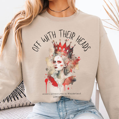 Sweatshirt Off With Their Heads Lewis Carroll's Queen of Hearts Sweatshirt The Mystic Eden