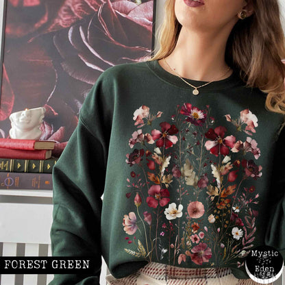 Sweatshirt Pressed flowers cottagecore sweatshirt The Mystic Eden