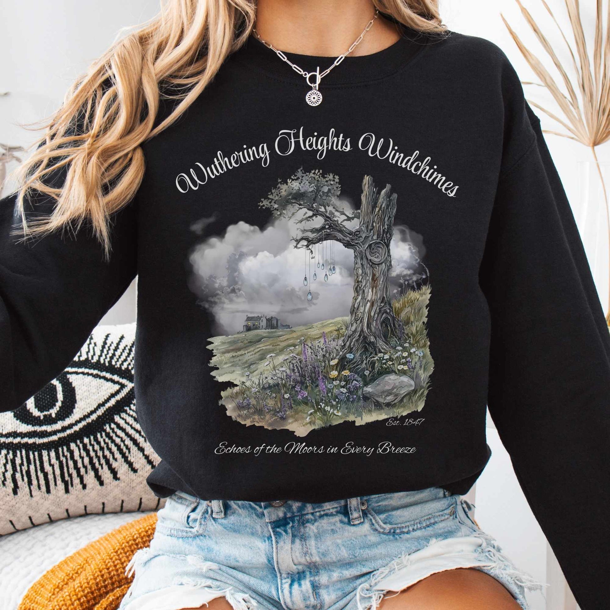 Sweatshirt S / Black Wuthering Heights Windchimes Brontë Sweatshirt The Mystic Eden