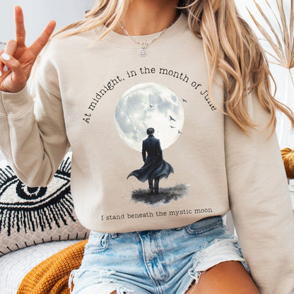 Sweatshirt Sand / S Beneath the Mystic Moon Edgar Allan Poe Sweatshirt The Mystic Eden