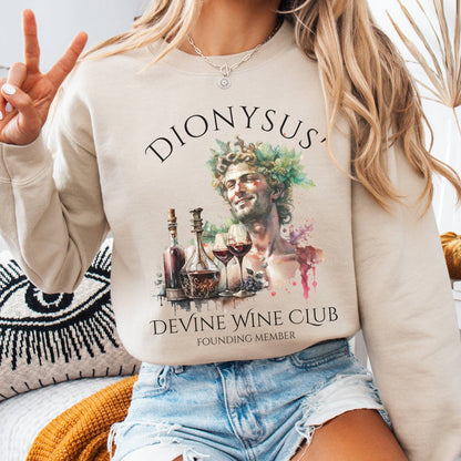 Sweatshirt Sand / S Dionysus' Divine Wine Club Mythology Sweatshirt The Mystic Eden