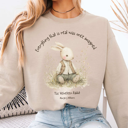 Sweatshirt Sand / S Everything Real Was Once Imagined The Velveteen Rabbit Sweatshirt The Mystic Eden