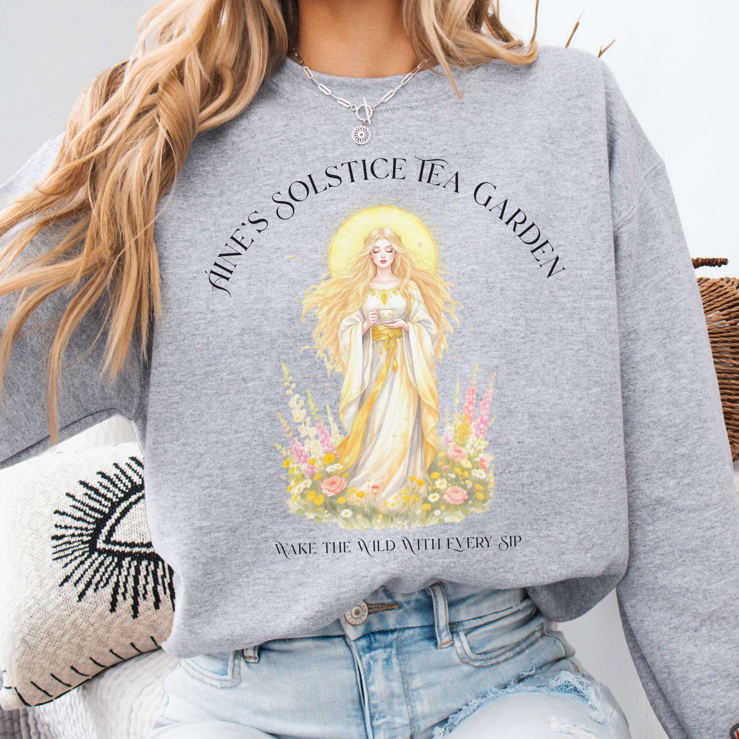 Sweatshirt Sport Grey / S Áine’s Solstice Tea Garden Celtic Goddess Sweatshirt The Mystic Eden
