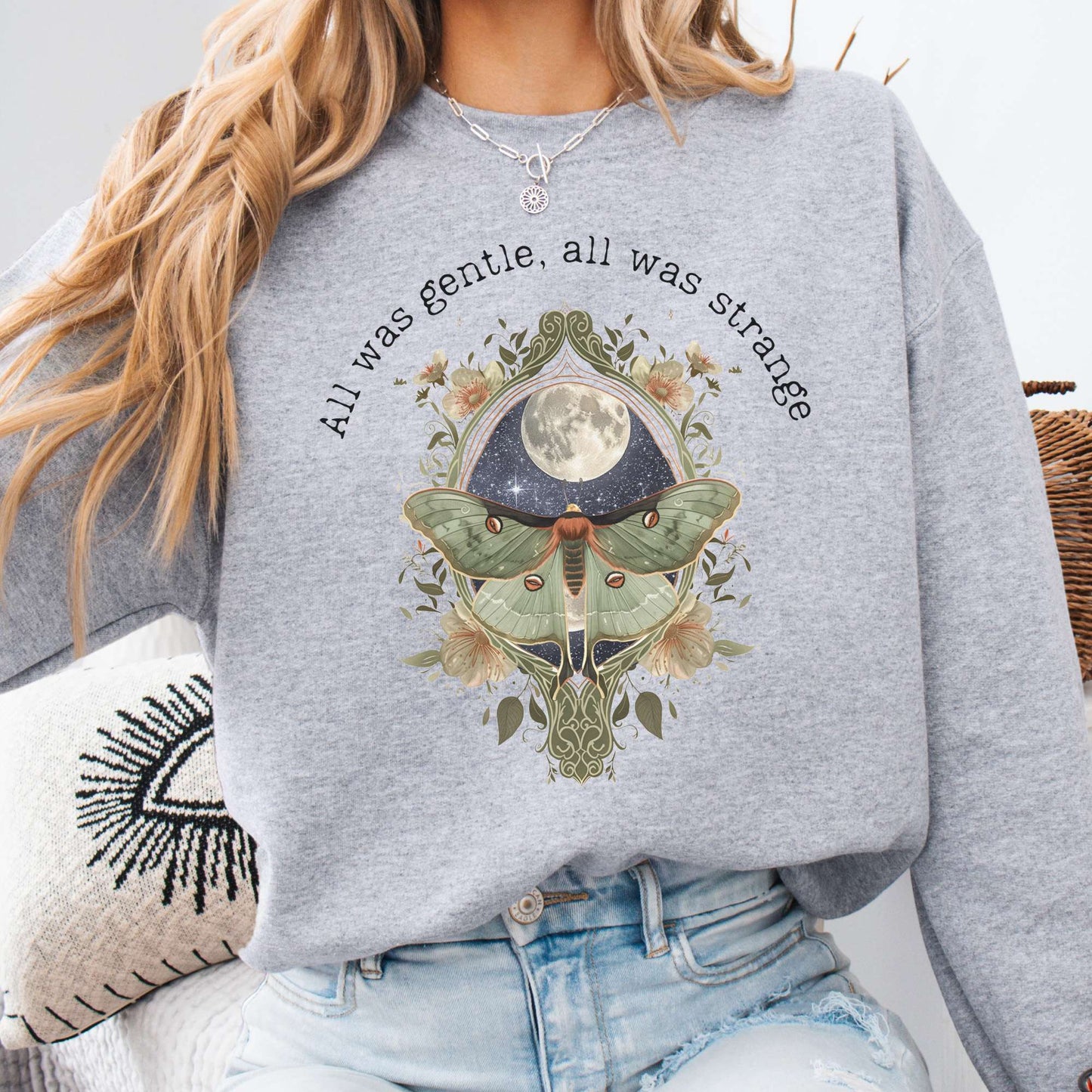 Sweatshirt Sport Grey / S All Was Gentle All Was Strange Edgar Allan Poe Sweatshirt The Mystic Eden
