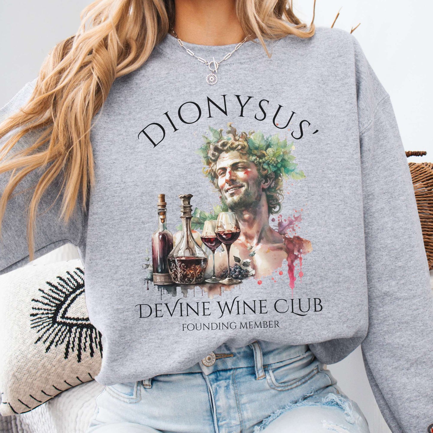 Sweatshirt Sport Grey / S Dionysus' Divine Wine Club Mythology Sweatshirt The Mystic Eden