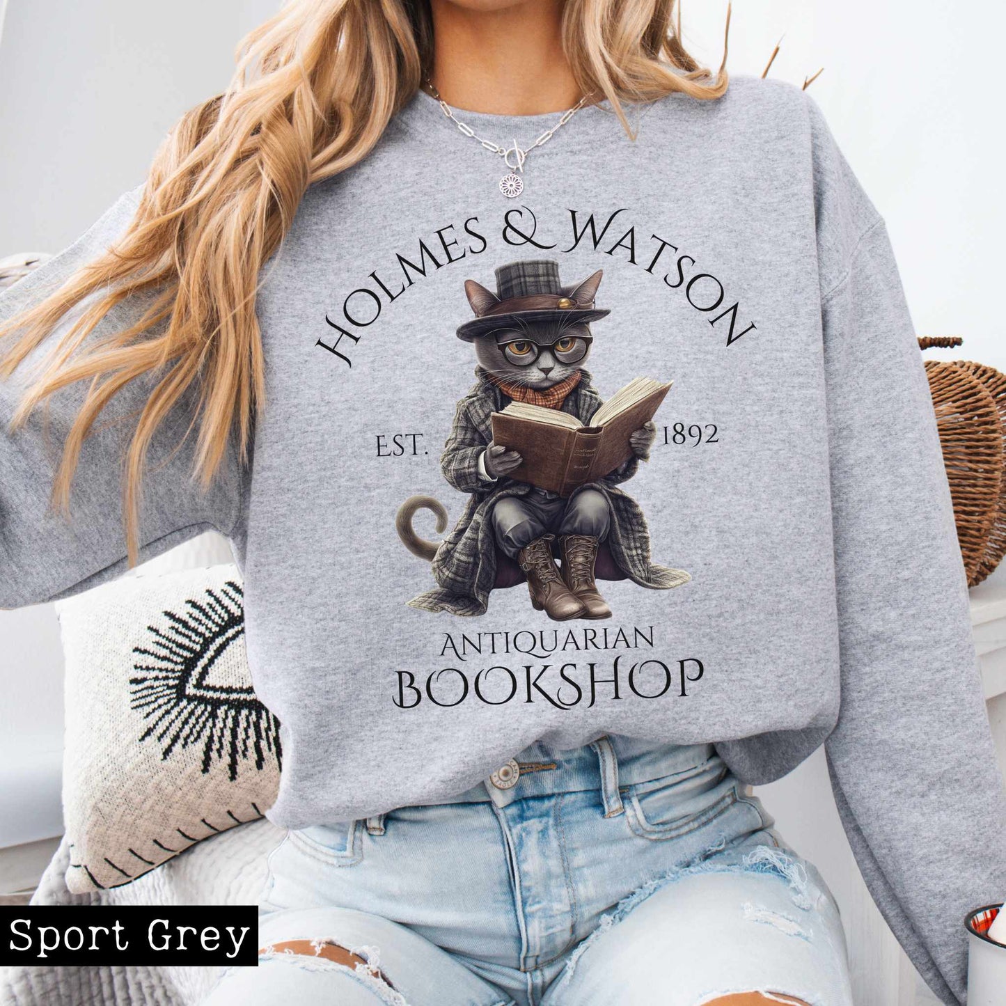 Sweatshirt Sport Grey / S Holmes & Watson Antiquarian Bookshop - Sherlock Holmes Sweatshirt The Mystic Eden