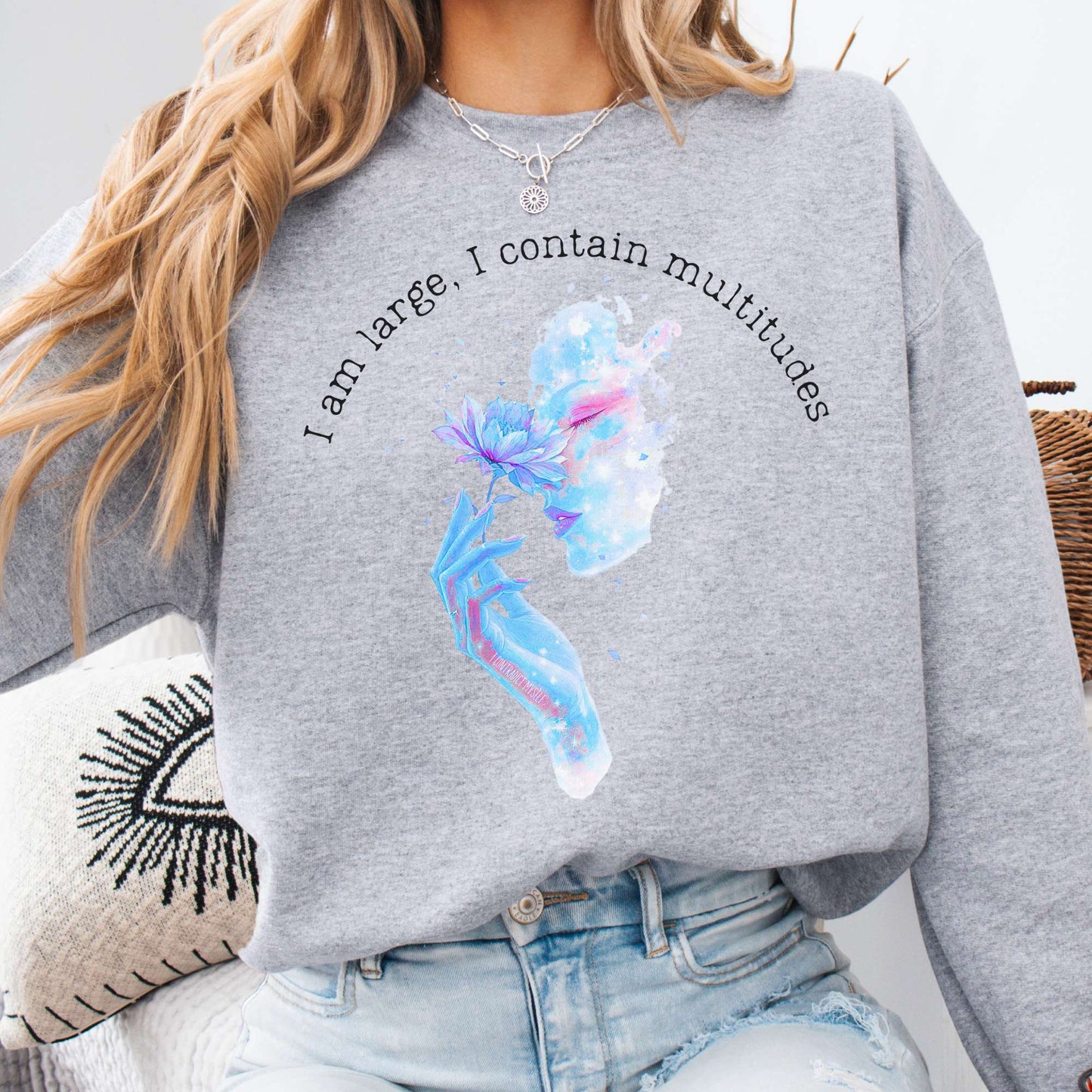 Sweatshirt Sport Grey / S I Contain Multitudes Walt Whitman Sweatshirt The Mystic Eden