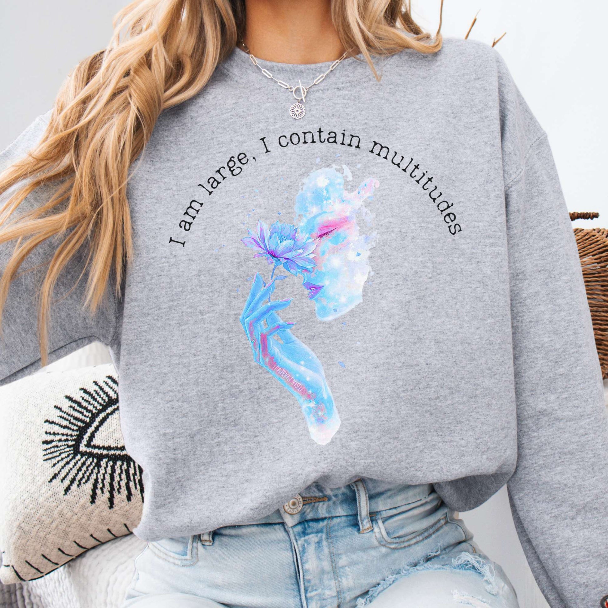Sweatshirt Sport Grey / S I Contain Multitudes Walt Whitman Sweatshirt The Mystic Eden