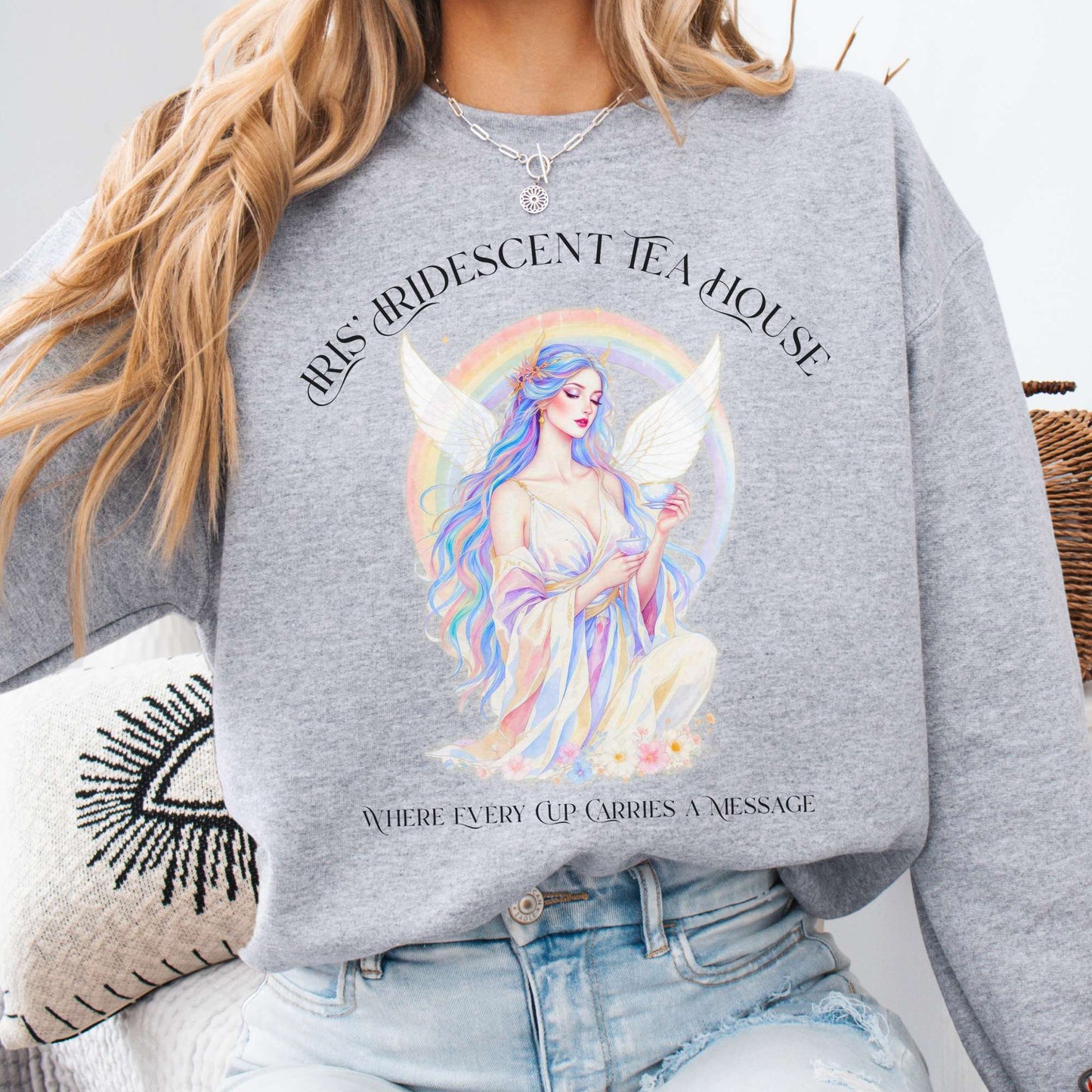 Sweatshirt Sport Grey / S Iris’ Iridescent Tea House Mythology Sweatshirt The Mystic Eden