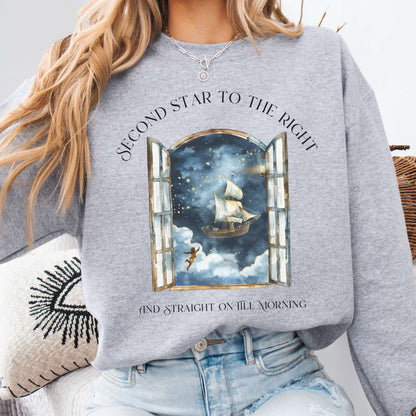 Sweatshirt Sport Grey / S Second Star to the Right Peter Pan Sweatshirt The Mystic Eden