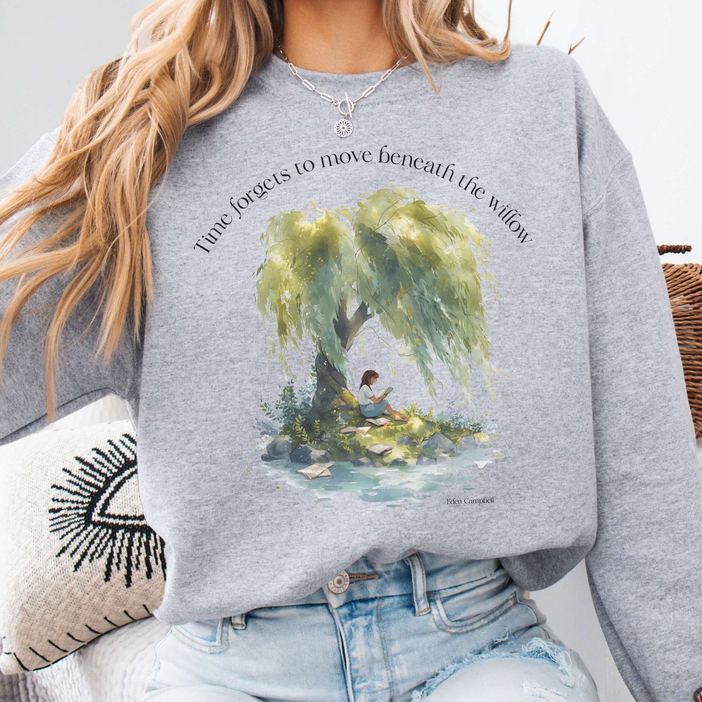 Sweatshirt Sport Grey / S Time Forgets to Move Beneath the Willow Sweatshirt The Mystic Eden