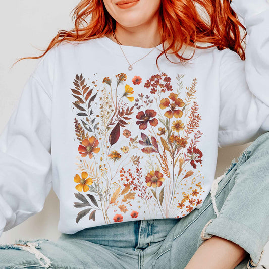 Sweatshirt Vintage Cottagecore Wildflower Sweatshirt The Mystic Eden