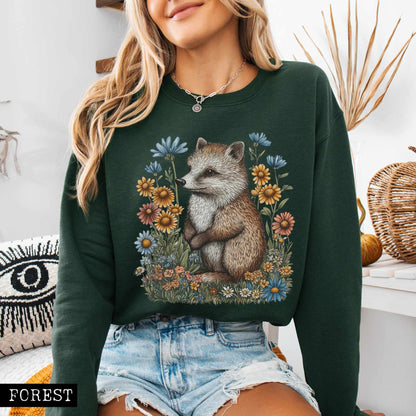 Sweatshirt Vintage Line Art Hedgehog Cottagecore Sweatshirt The Mystic Eden