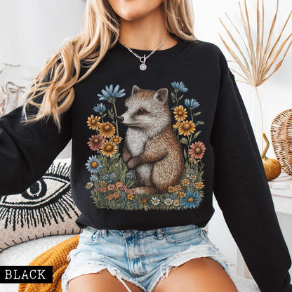 Sweatshirt Vintage Line Art Hedgehog Cottagecore Sweatshirt The Mystic Eden