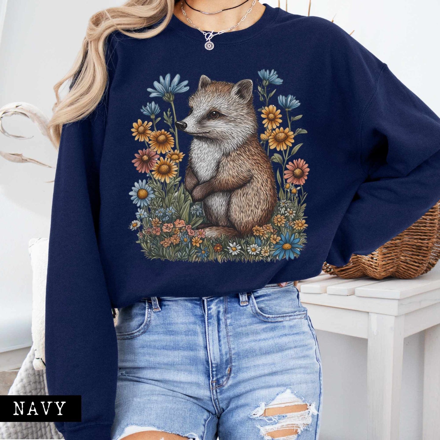 Sweatshirt Vintage Line Art Hedgehog Cottagecore Sweatshirt The Mystic Eden