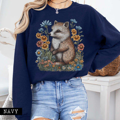 Sweatshirt Vintage Line Art Hedgehog Cottagecore Sweatshirt The Mystic Eden