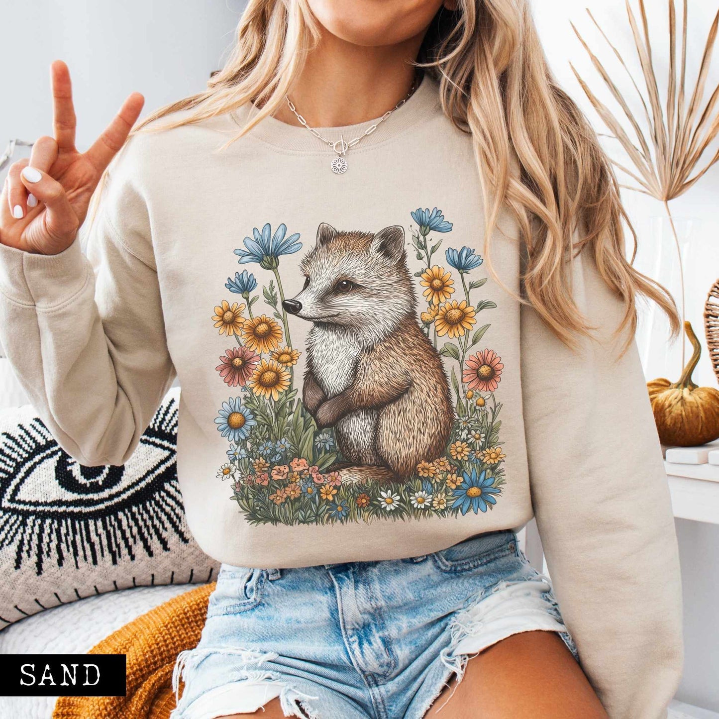 Sweatshirt Vintage Line Art Hedgehog Cottagecore Sweatshirt The Mystic Eden