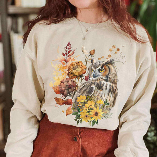 Sweatshirt Vintage Owl Cottagecore Sweatshirt The Mystic Eden