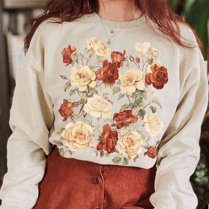 Sweatshirt Vintage wildflower rose sweatshirt cottagecore The Mystic Eden
