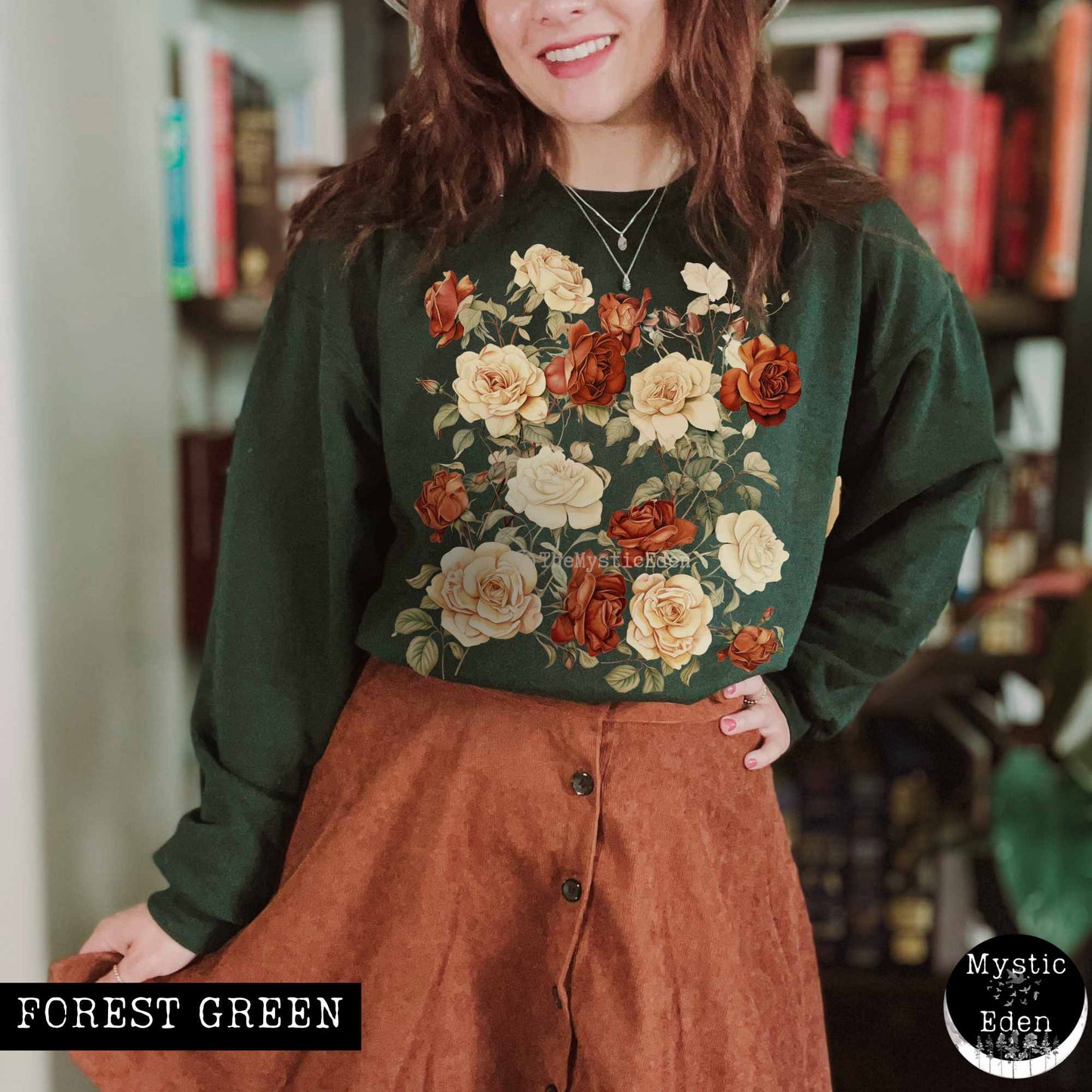 Sweatshirt Vintage wildflower rose sweatshirt cottagecore The Mystic Eden