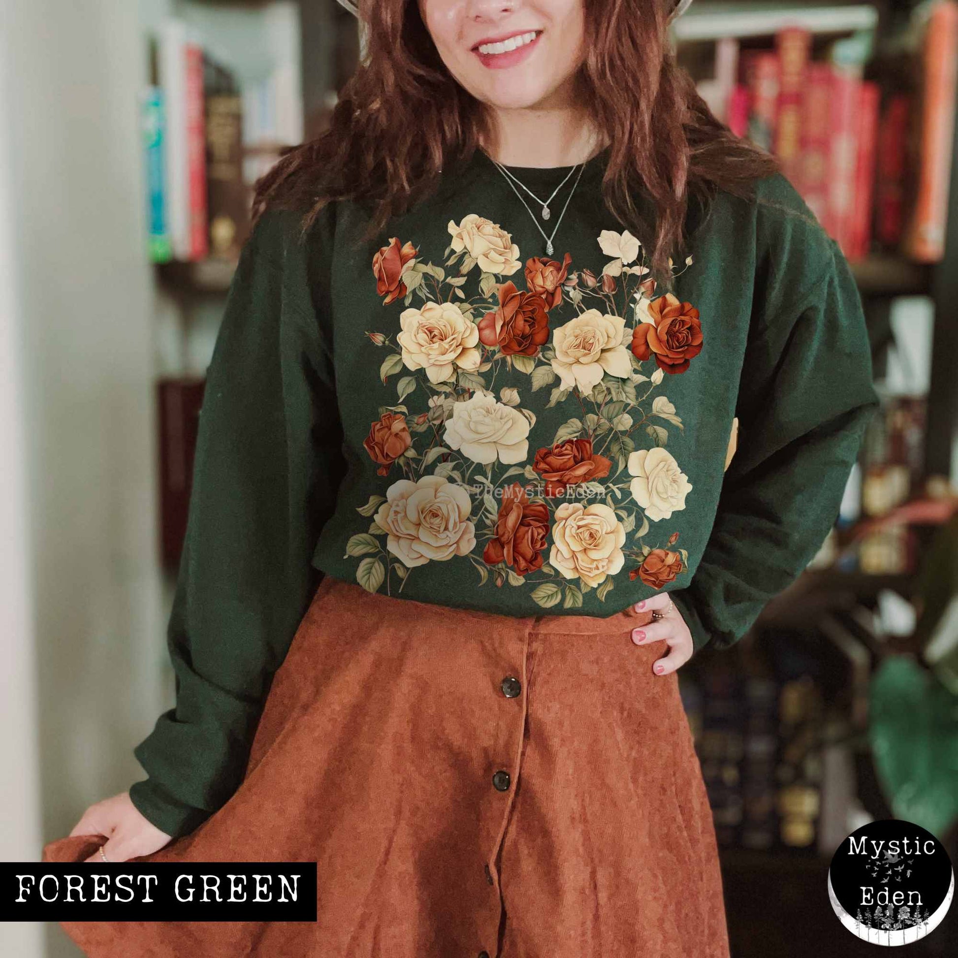 Sweatshirt Vintage wildflower rose sweatshirt cottagecore The Mystic Eden